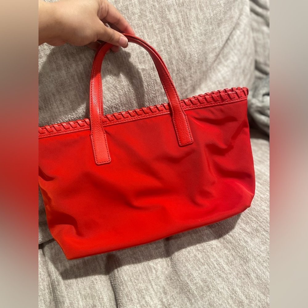 NWOT Tory Burch Marion Nylon Red Tote Bag - Picture 3 of 7